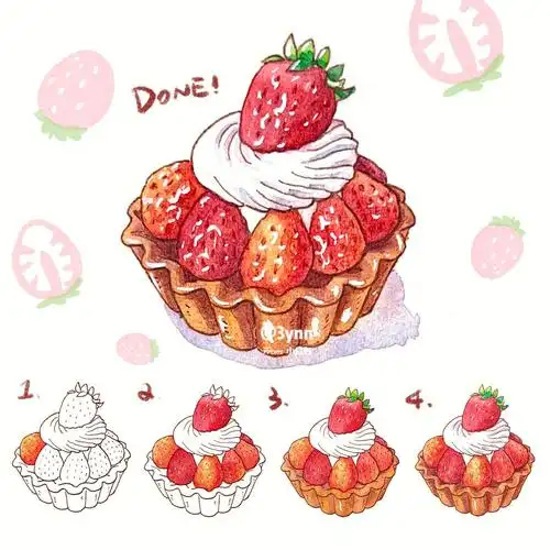 这周就先从红色系的小物开始吧96颜料:美丽蓝90画纸:获多福中粗