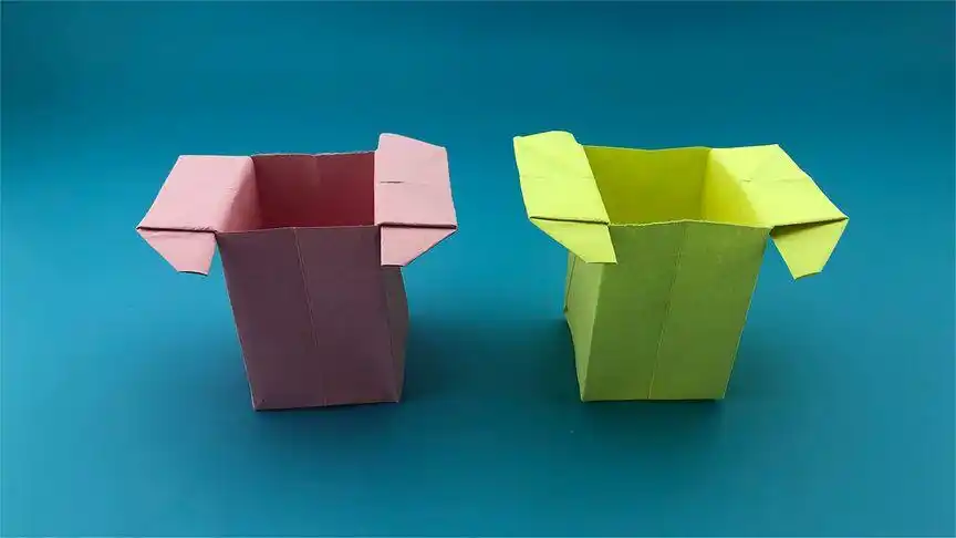 简单折纸垃圾箱