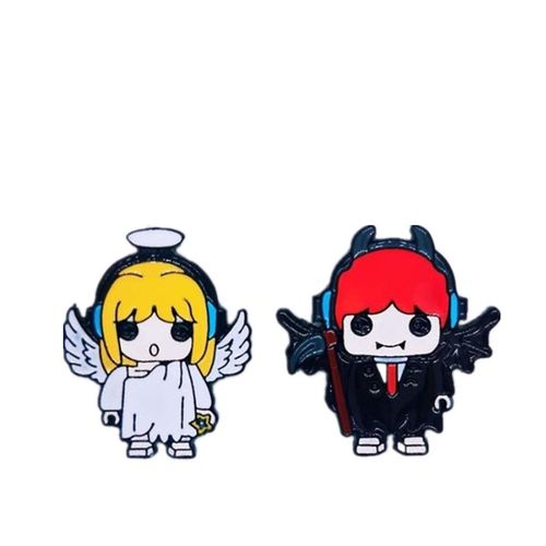 徽章胸针别针金属潮牌日系动漫卡通可爱卡通天使恶魔情侣