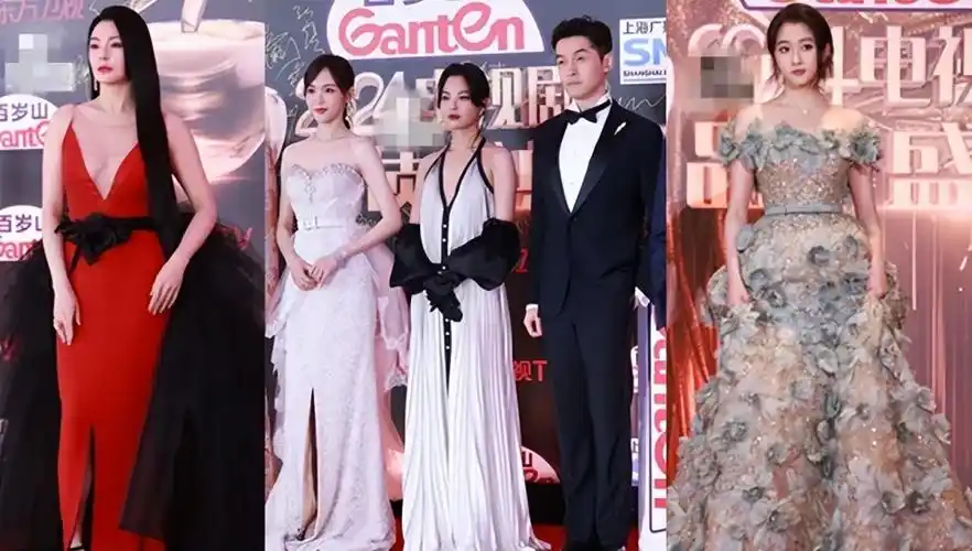 电视剧品质盛典红毯:蒋勤勤中式贵气,张雨绮高伟好配