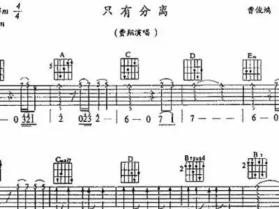 只有分离 歌谱 简谱