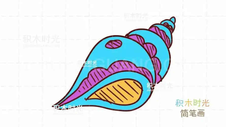 卡通小海螺简笔画可爱