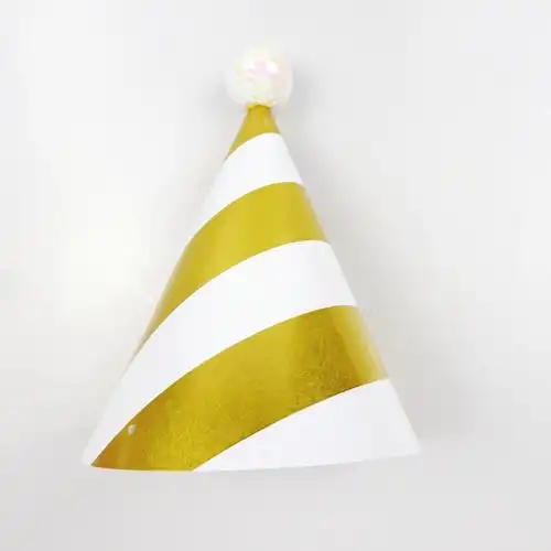 毛绒球亮片球生日帽 宝宝儿童成人派对装饰帽尖角帽蛋糕配件帽