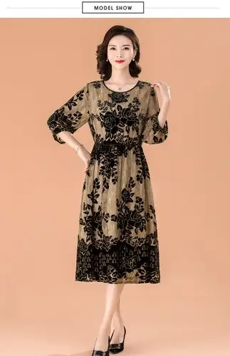 轻奢品牌名媛气质真丝植绒高端连衣裙女新款真丝绒桑蚕丝金丝绒高档