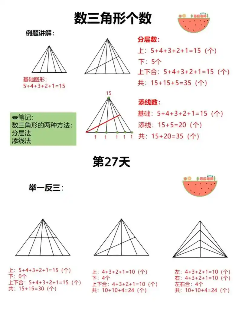 【每日一题第27天】数三角形个数,两种方法 第一种分层数是一定要掌握