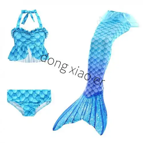 美人鱼潜水服2022新款鱼服装人鱼尾巴泳衣女童公主裙游泳衣裤套装儿童