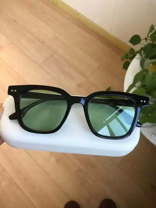 gm黑框绿片偏光太阳镜可配度数哦