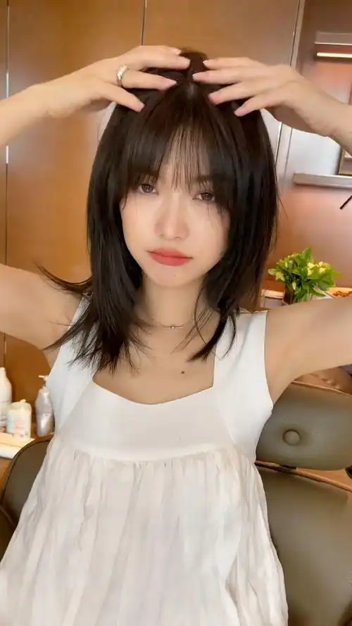 减龄中长发少女感发型减龄初恋头 适合大脸圆脸方脸国字脸 免打理发型