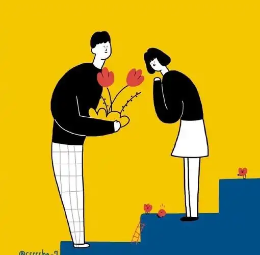 微信情侣头像图片 创意情侣手绘插画图片