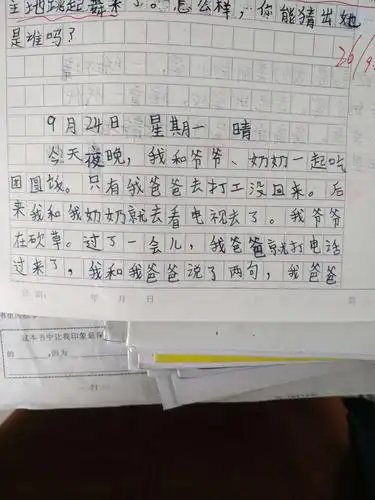 杨柳三年级日记展示