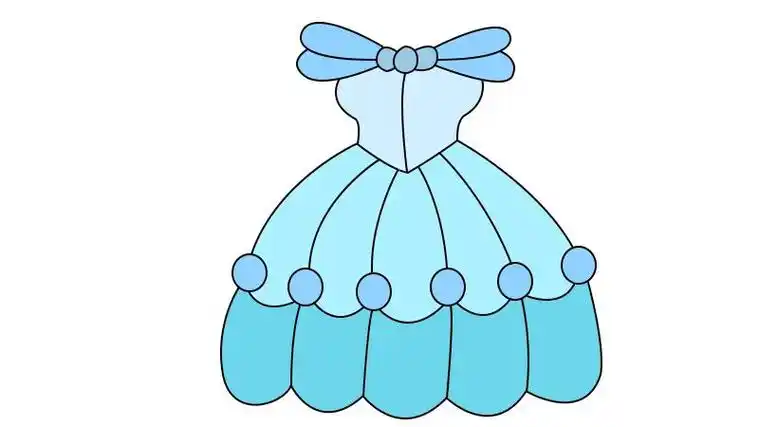 少儿简笔画公主的裙子(儿童公主裙简笔画彩色) -【爱个性】
