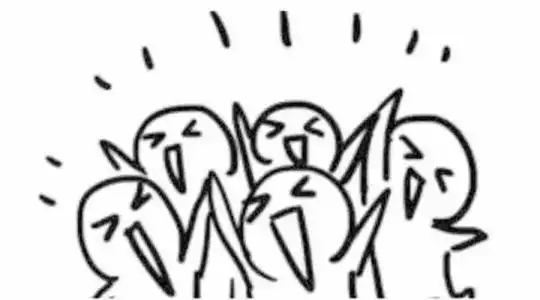 一群人欢呼的简笔画