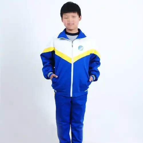 厂家直销金光绒中小学运动校服里料网眼校服长裤春秋长袖套装