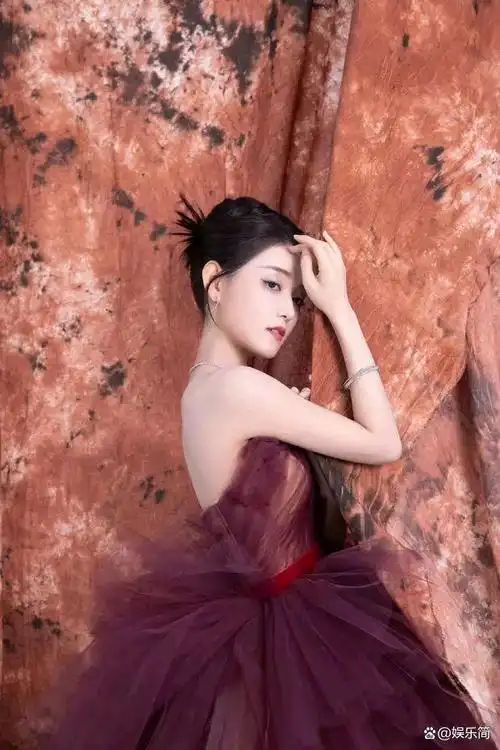 蒋依依惊艳五四晚会,嫣紫纱裙绽放古典之美