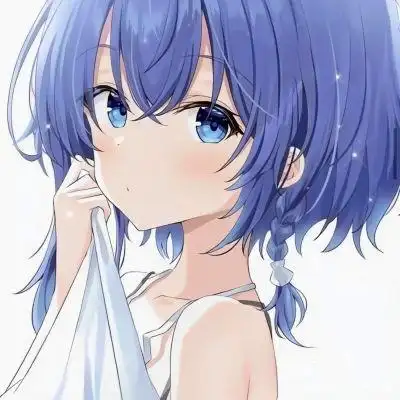 治愈系蓝色风格女生头像图片