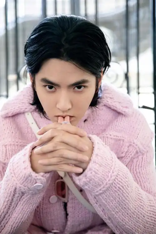 吴亦凡出席路易威登2020春夏男装大秀 粉色造型少年感十足