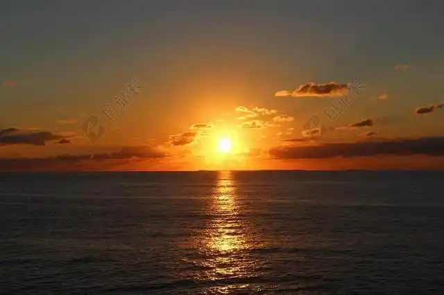 日出海洋海太阳反思天空地平线水海景橙色