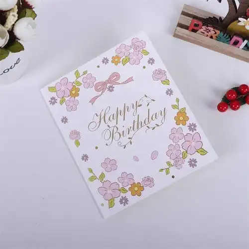 生日立体贺卡水晶蛋糕3d折叠日本唯美高端创意送闺蜜礼物卡片批发