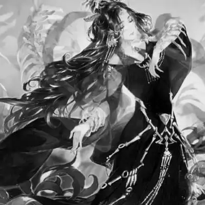 动漫古风黑色系女生头像