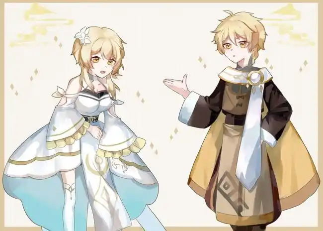 空和荧的这套衣服好好看摸一下