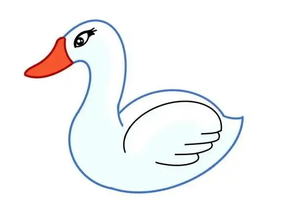 白天鹅简笔画画法步骤图片