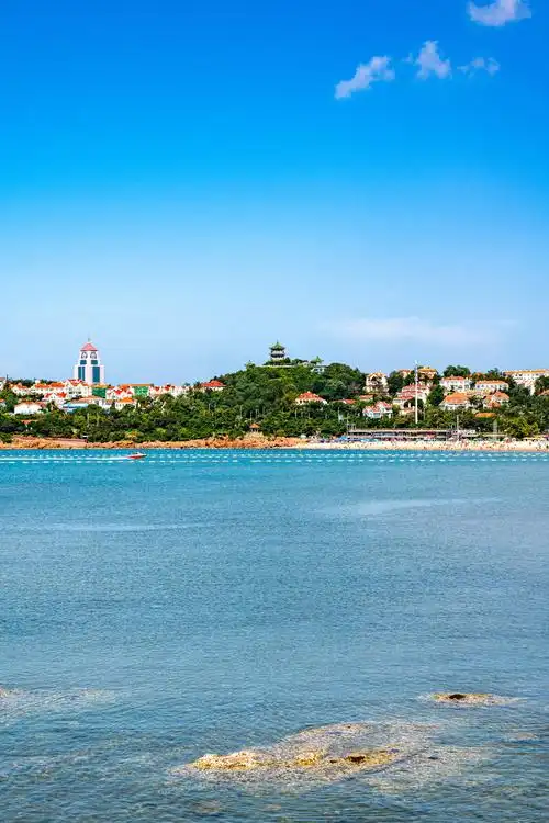 山东青岛汇泉湾八大关海滨海岸风光