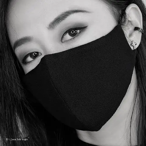 泽塔体系潮款时尚黑色立体纯棉口罩女高颜值夏季防晒透气可插滤片