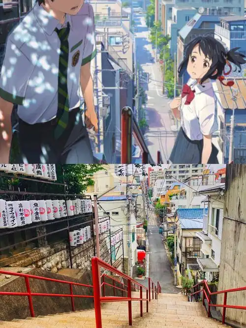 坐地下铁到图七的丸之内线-四谷三丁目站下车,动漫电影场景日本动画