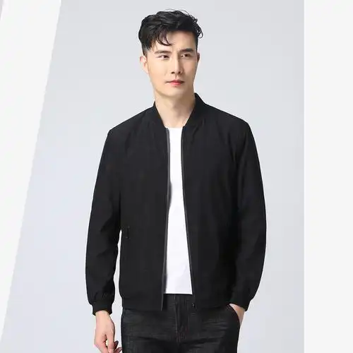 品牌剪标春秋季新款男士棒球领拉链门襟商务休闲长袖夹克衫j3s196