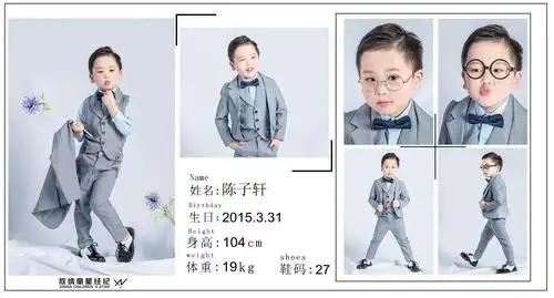 宝宝第1次模卡,3套服装3套模卡.