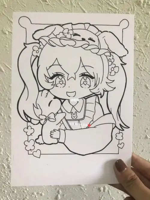 39100q版动漫女生人物附线稿