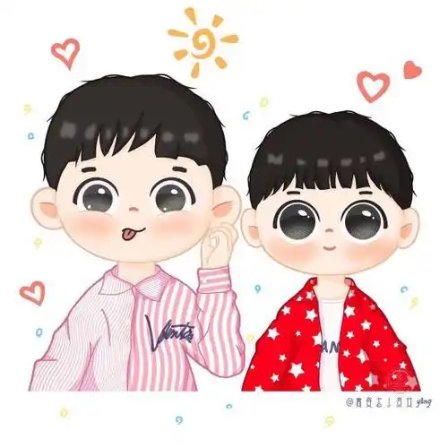 兄弟头像三人各一张卡通_小红书