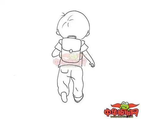 小孩站着背影简笔画