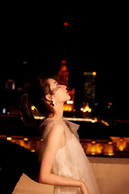 王玉雯薄纱裙唯美夜景写真图片49