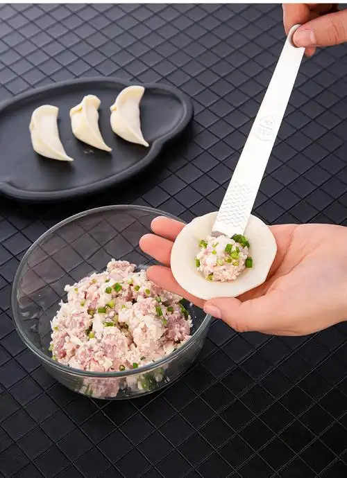 304不锈钢包饺子神器家用包水饺工具压饺子皮挖馅勺套装饺子模具包