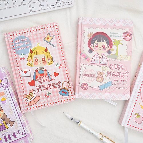 手帐本手账本韩版少女可爱笔记本创意插画彩页日记本学生记事本子
