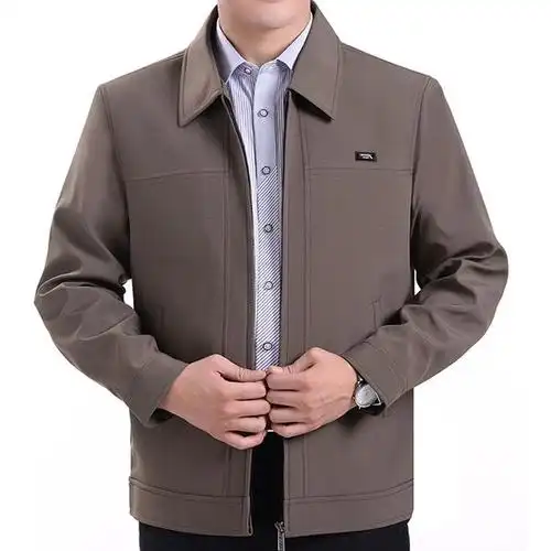 加厚/薄款 春中年男装上衣休闲夹克衫外套中老年人男士褂子爸爸装