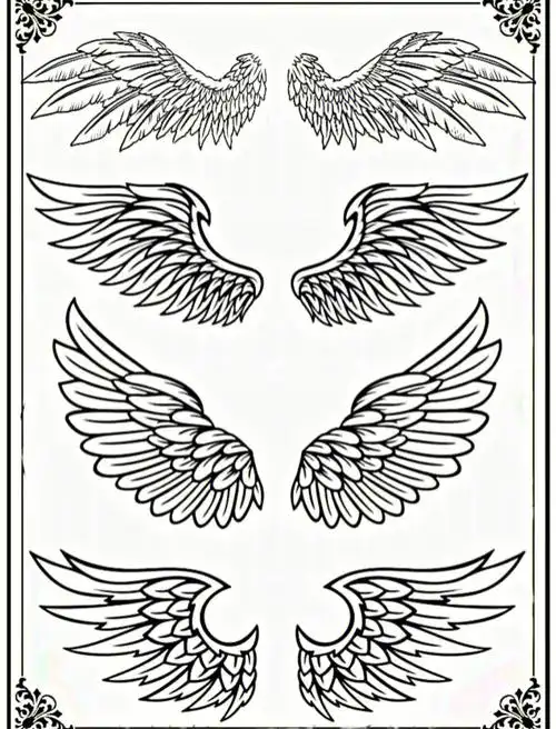 翅膀纹身手稿