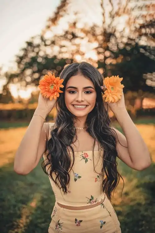 笑容甜美女生图片