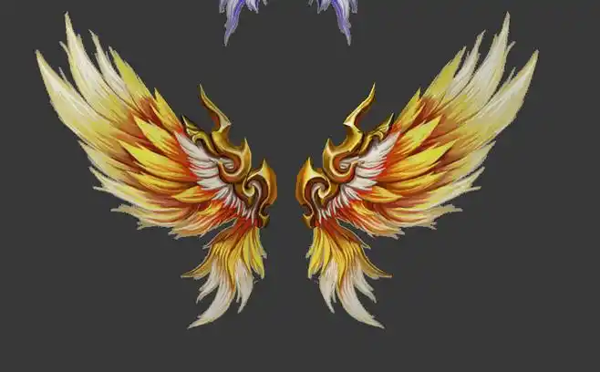 游戏美术资源日韩手绘次世代3d角色翅膀max模型贴图集合3d素材淘宝网