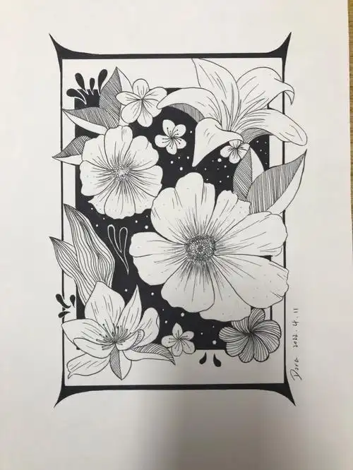 绘画线条练习  #绘画临摹  主要是练习勾线,可以用打格子画法,很好