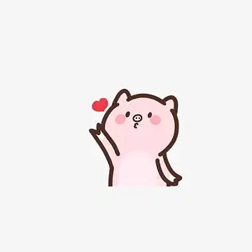 一只可爱的粉色猪飞吻插画免抠png卡通可爱儿童线条装饰标题文本边框