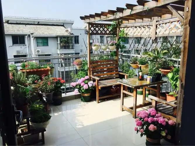 15平小露台花园:喧嚣城市上空的"花草小天地"!