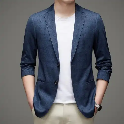 亚马逊春季男士商务休闲暗纹提花西装 新款免烫通勤职业西服外套