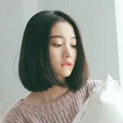 中分无刘海假发女短直发齐肩黑色自然逼真内扣微卷网红同款中长发