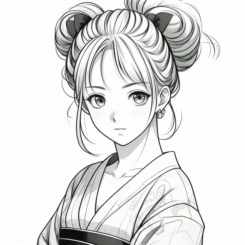 动漫女生黑白素描头像96 探索二次元的世界,发现这些精致的黑白动漫