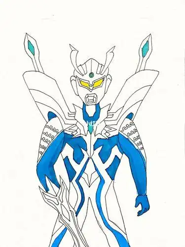 帅气的赛罗奥特曼父子简笔画培养宝宝动手能力赛罗奥特曼光辉形简笔画