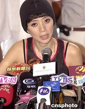 图文:梅艳芳举行记者会 坦承己患子宫颈癌
