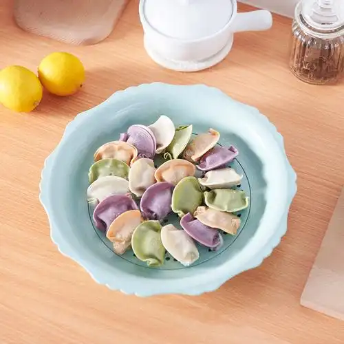 家用创意圆形厨房饺子双层沥水盘饺子盘沥水吃水饺盘子菜盘水果盘