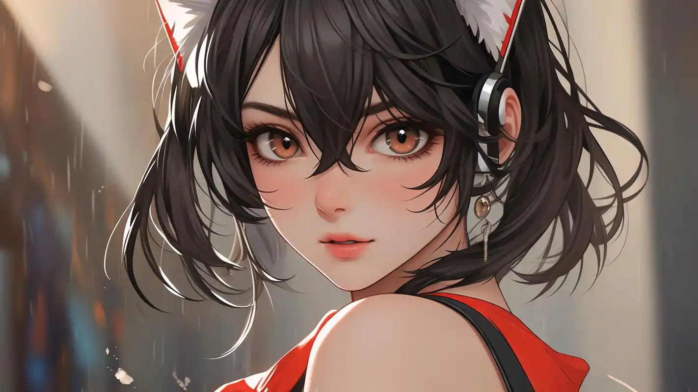 二次元猫耳女生,可可爱爱93